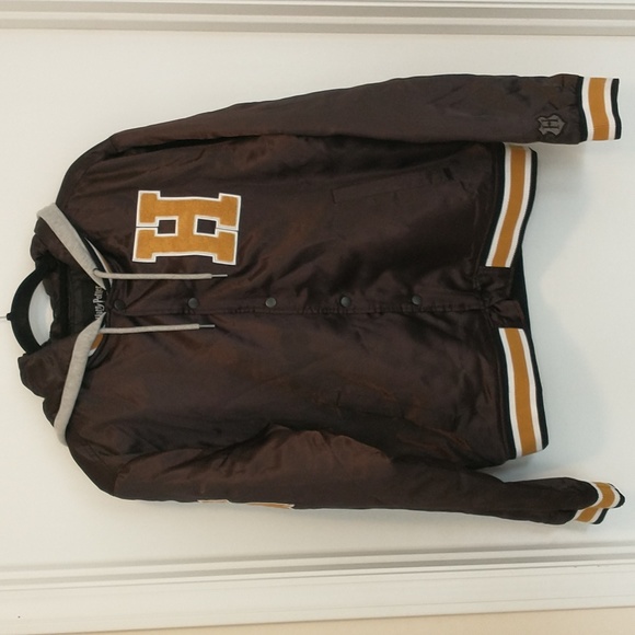 Harry Potter Hufflepuff black hooded bomber jacket - Picture 1 of 8
